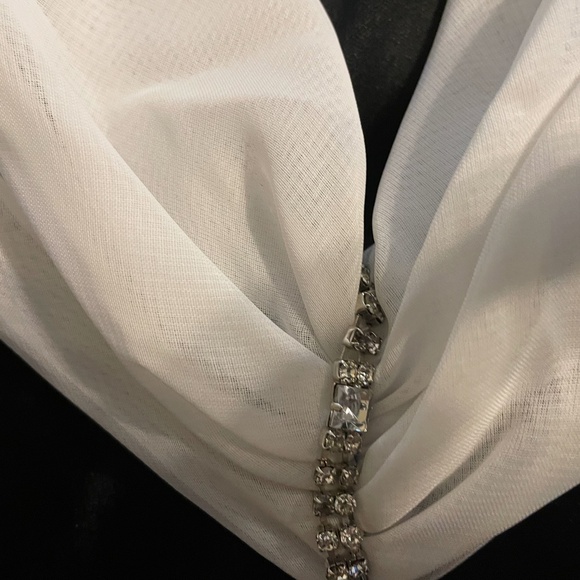 Night Way Collections Elegant VELVET Black and White Dress, size M,NWOT, VINTAGЕ - Picture 6 of 8